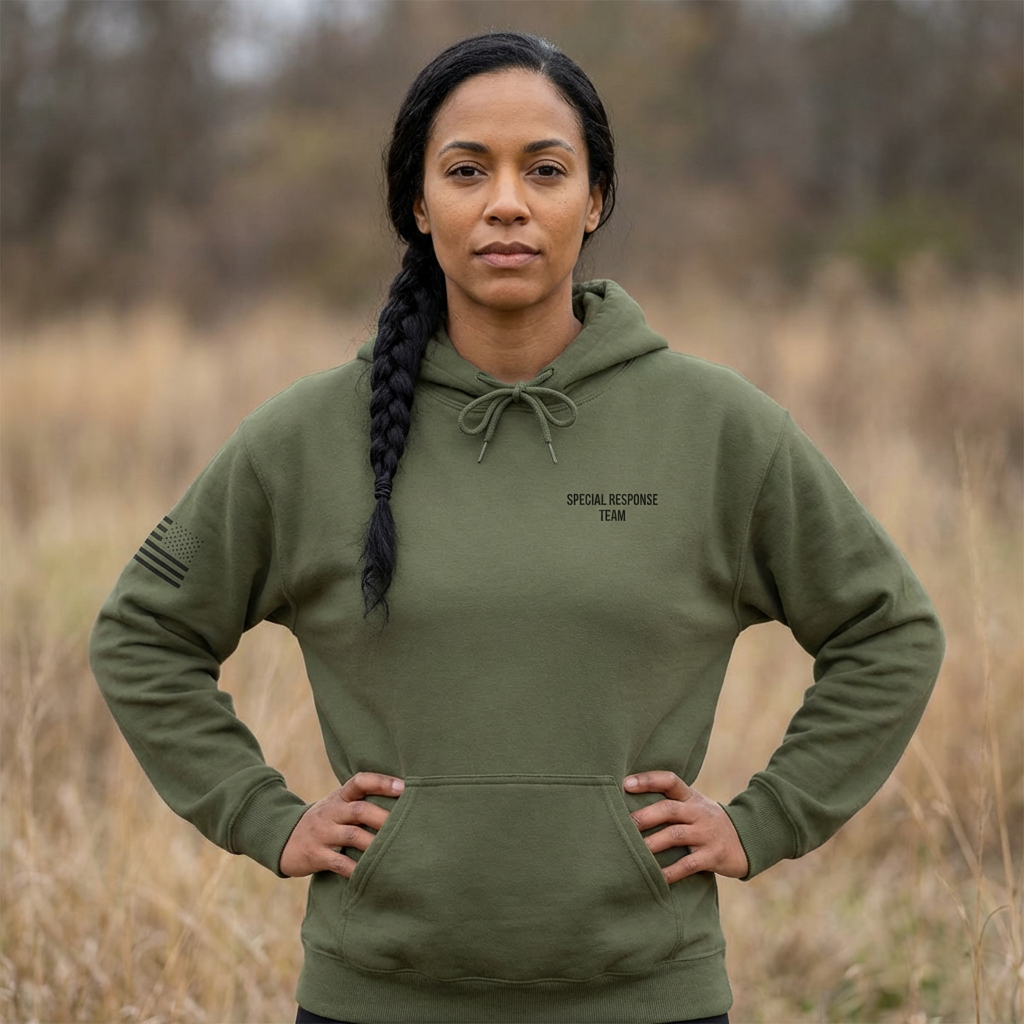 Level 2 SRT Hoodie — Firewatch Crest Graphic Hooded Sweatshirt