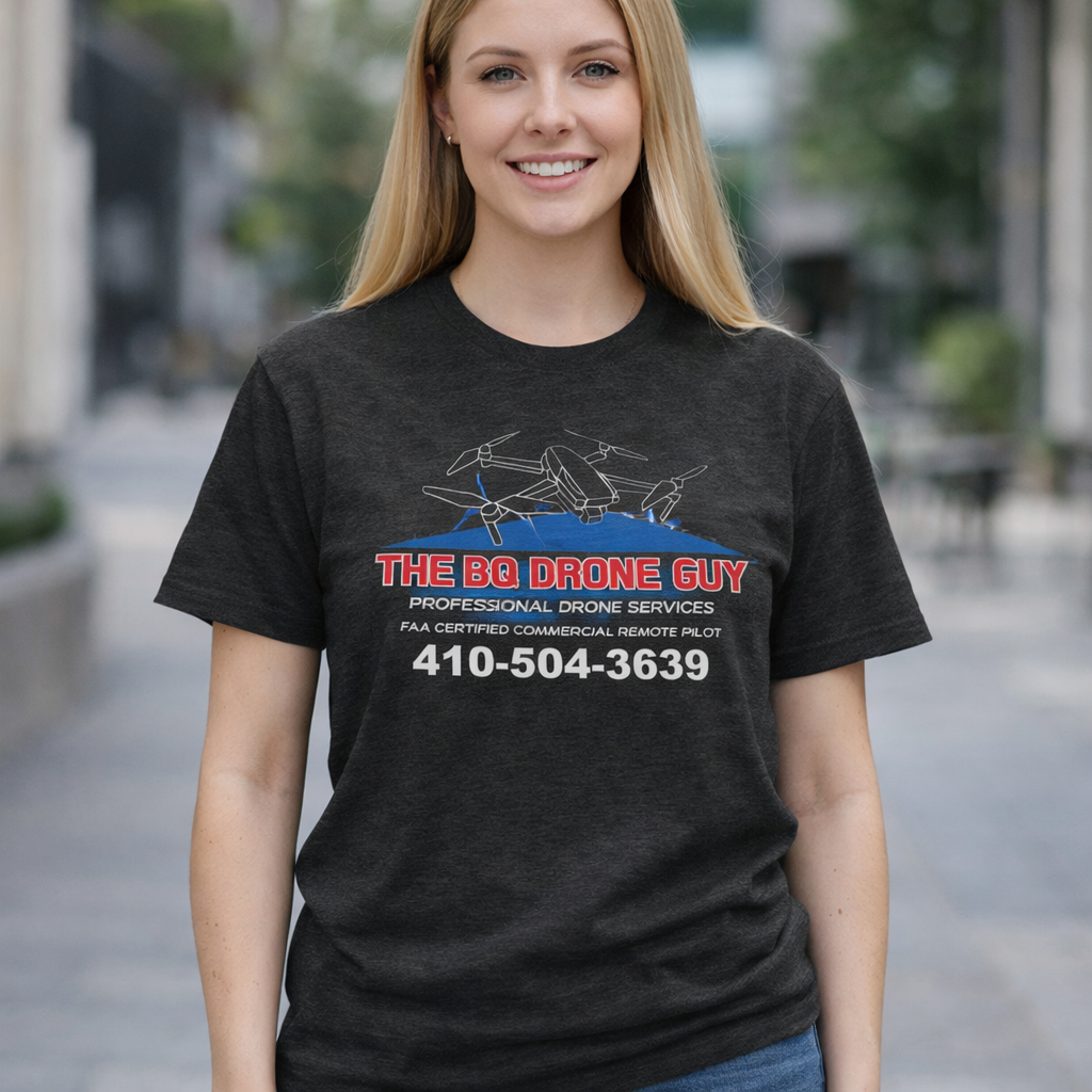 The BQ Drone guy Drone Service T‑Shirt — “The BG Drone Guy” Logo & Phone Number