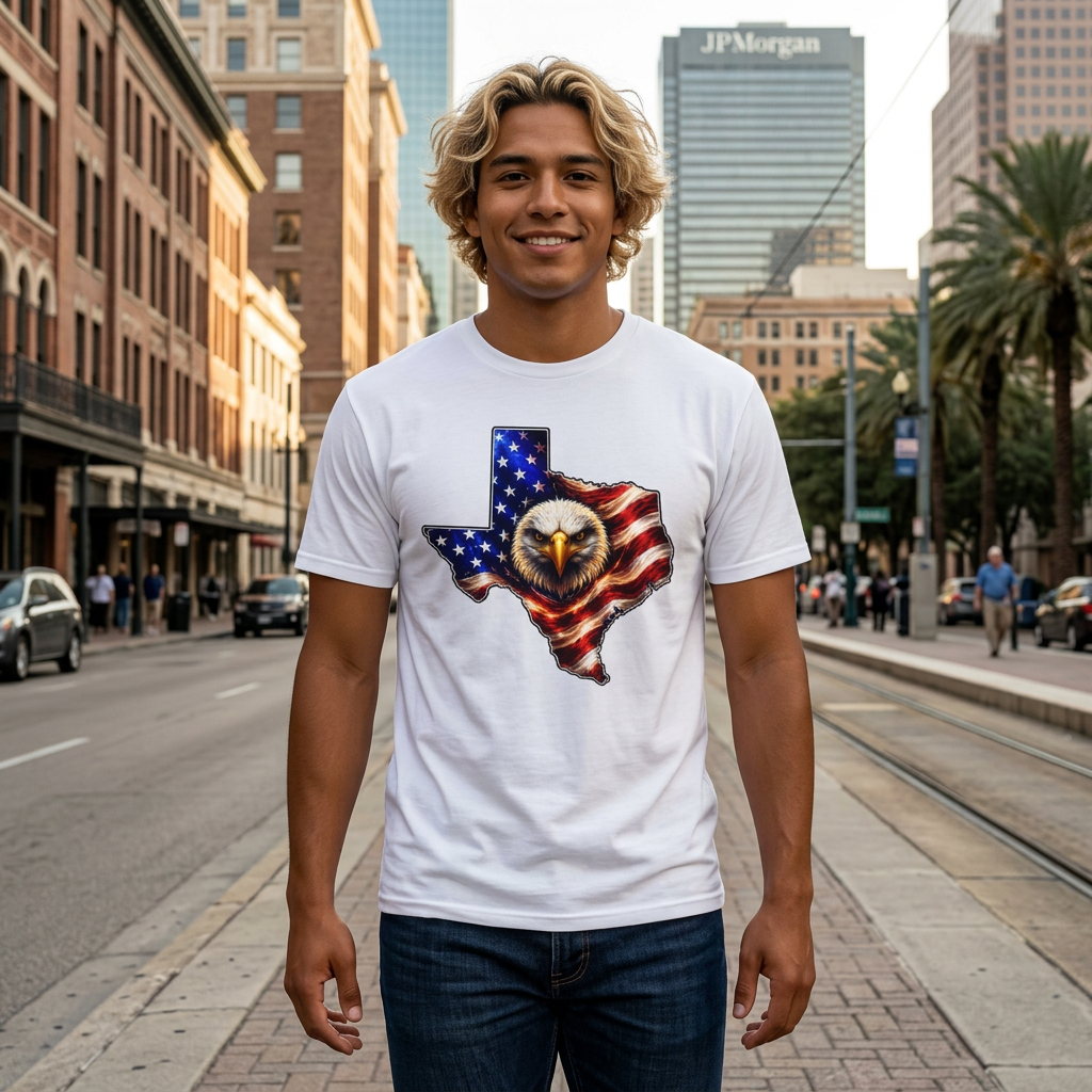 Texas American Flag Eagle T-Shirt — Patriotic Lone Star Tee