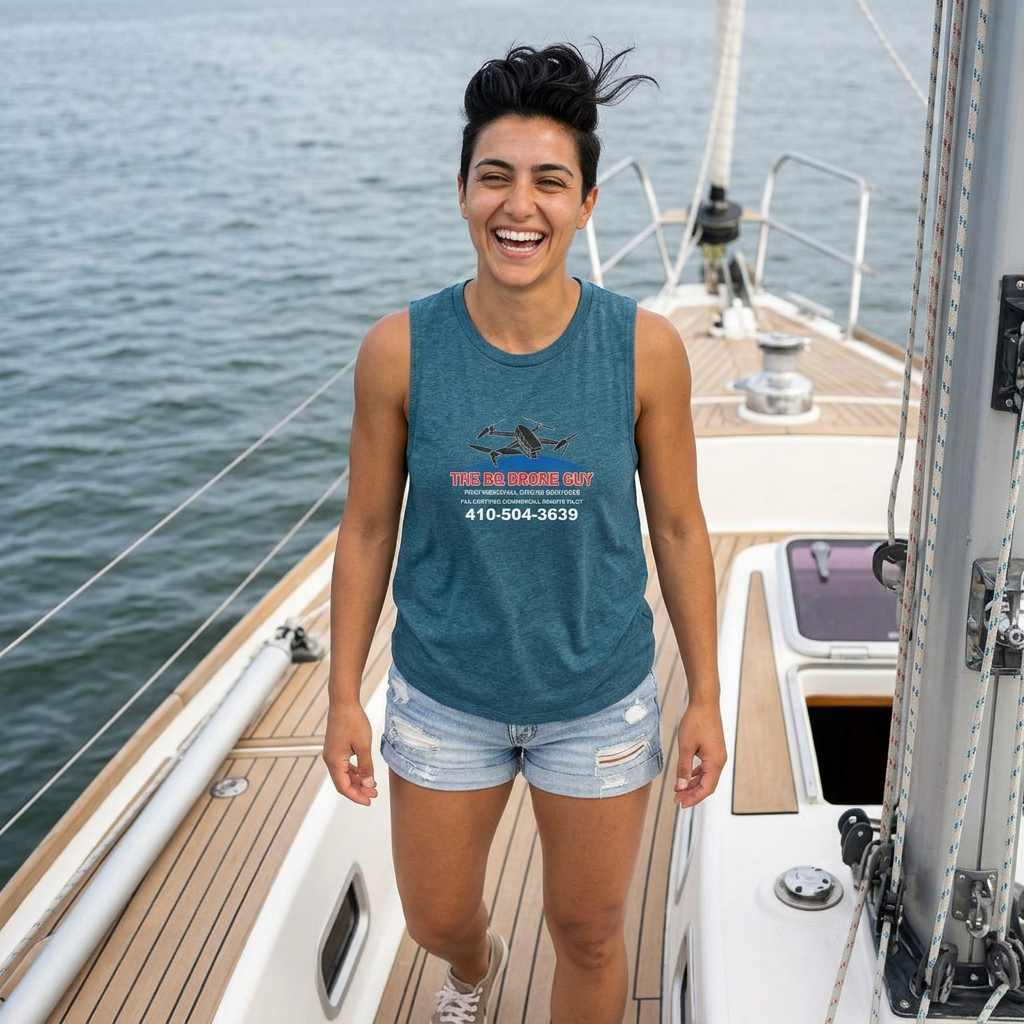 The BQ Drone Guy Graphic Sleeveless Tank crop top