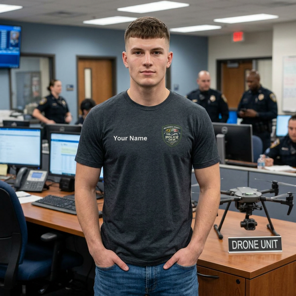 Baltimore County Police Badge Tee — DFR Honor Squad Short-Sleeve Shirt