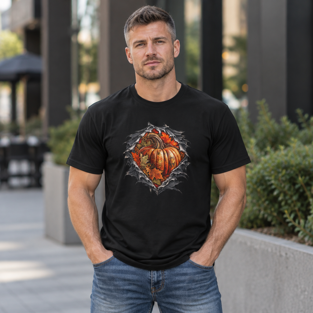 Rugged Harvest™ | Distressed Pumpkin Graphic Tee | Men's Fall Collection