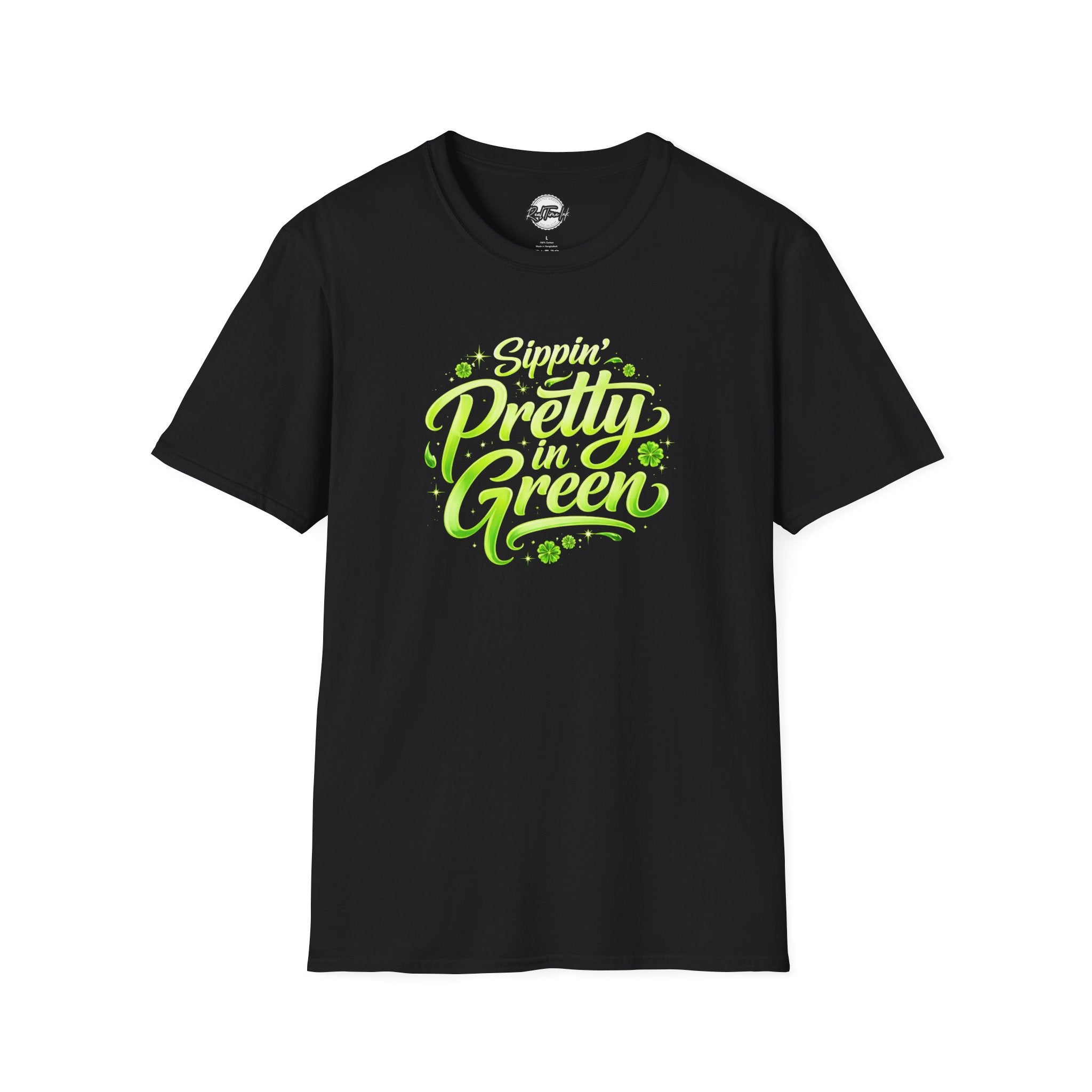 Sippin' Pretty in Green T-Shirt — St. Patrick’s Day Neon Green Tee