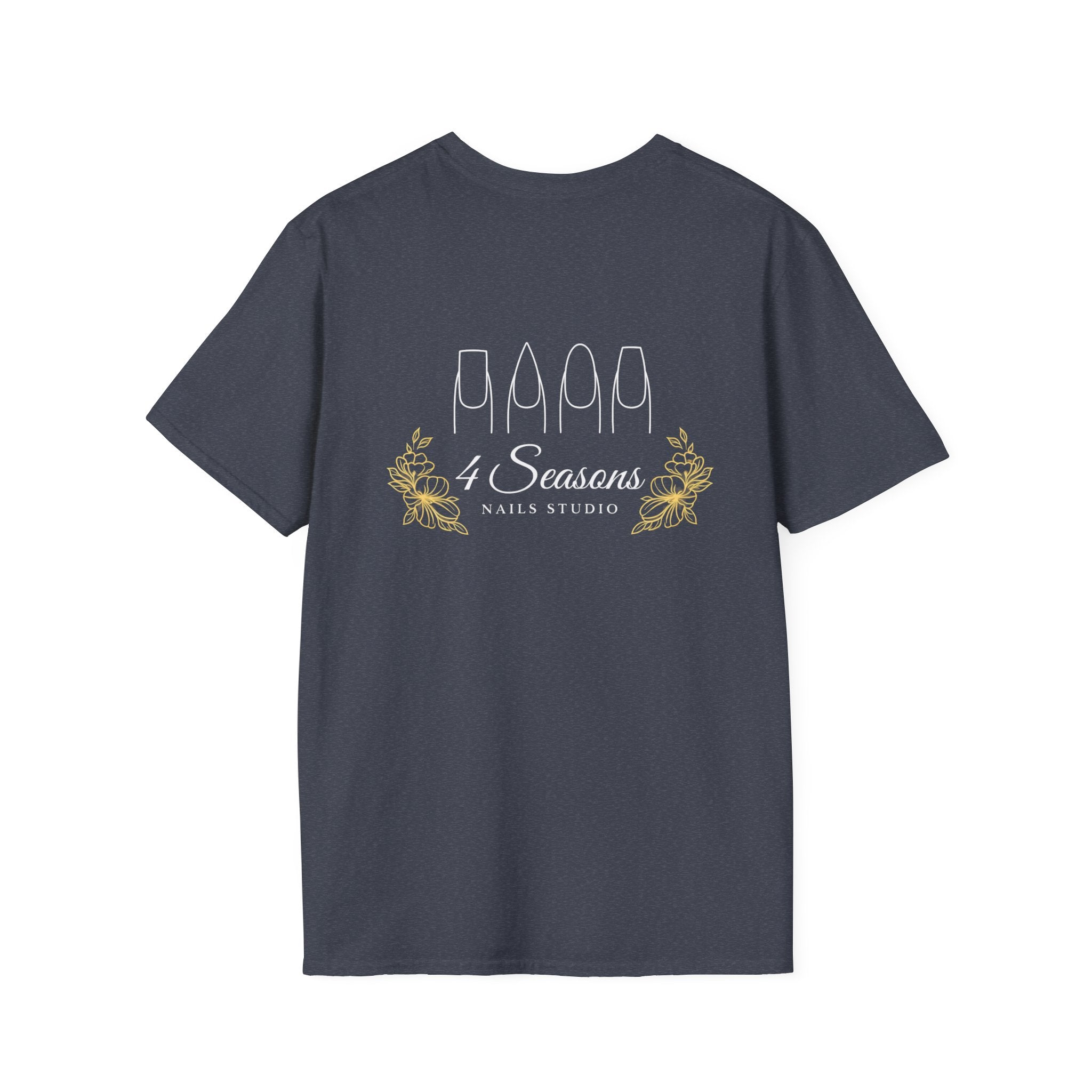 4 Seasons Nails Studio T-Shirt — Nail Tech Logo Tee (Front & Back)
