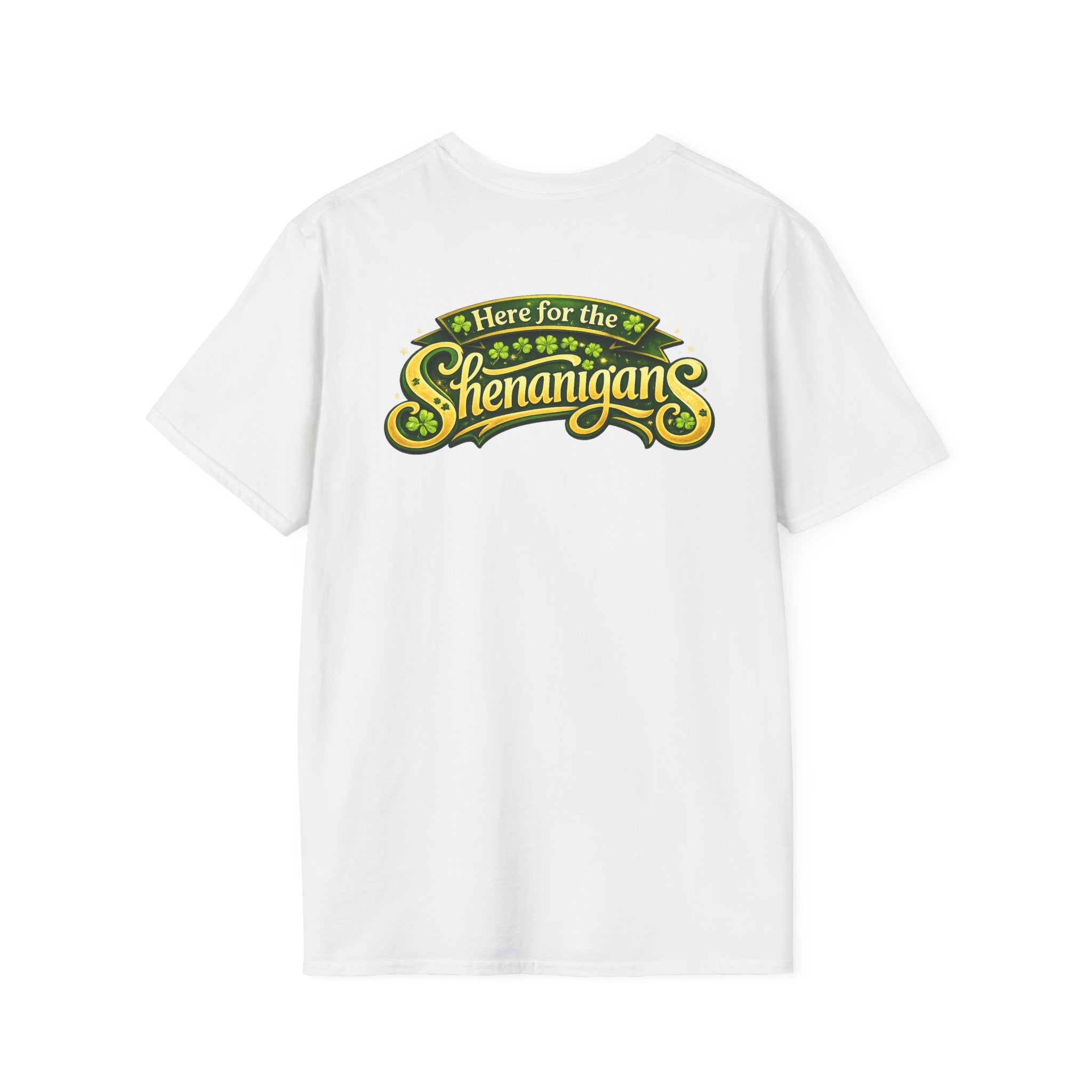 Shamrock 'Here for the Shenanigans' St. Patrick's Day T-Shirt