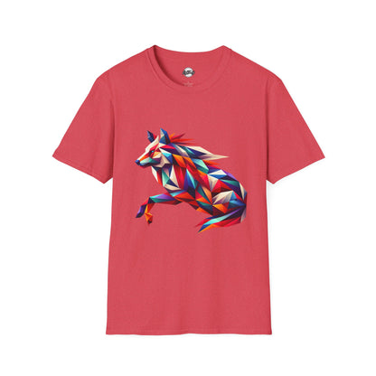 Colorful Geometric Wolf T-Shirt | Unisex Softstyle Tee