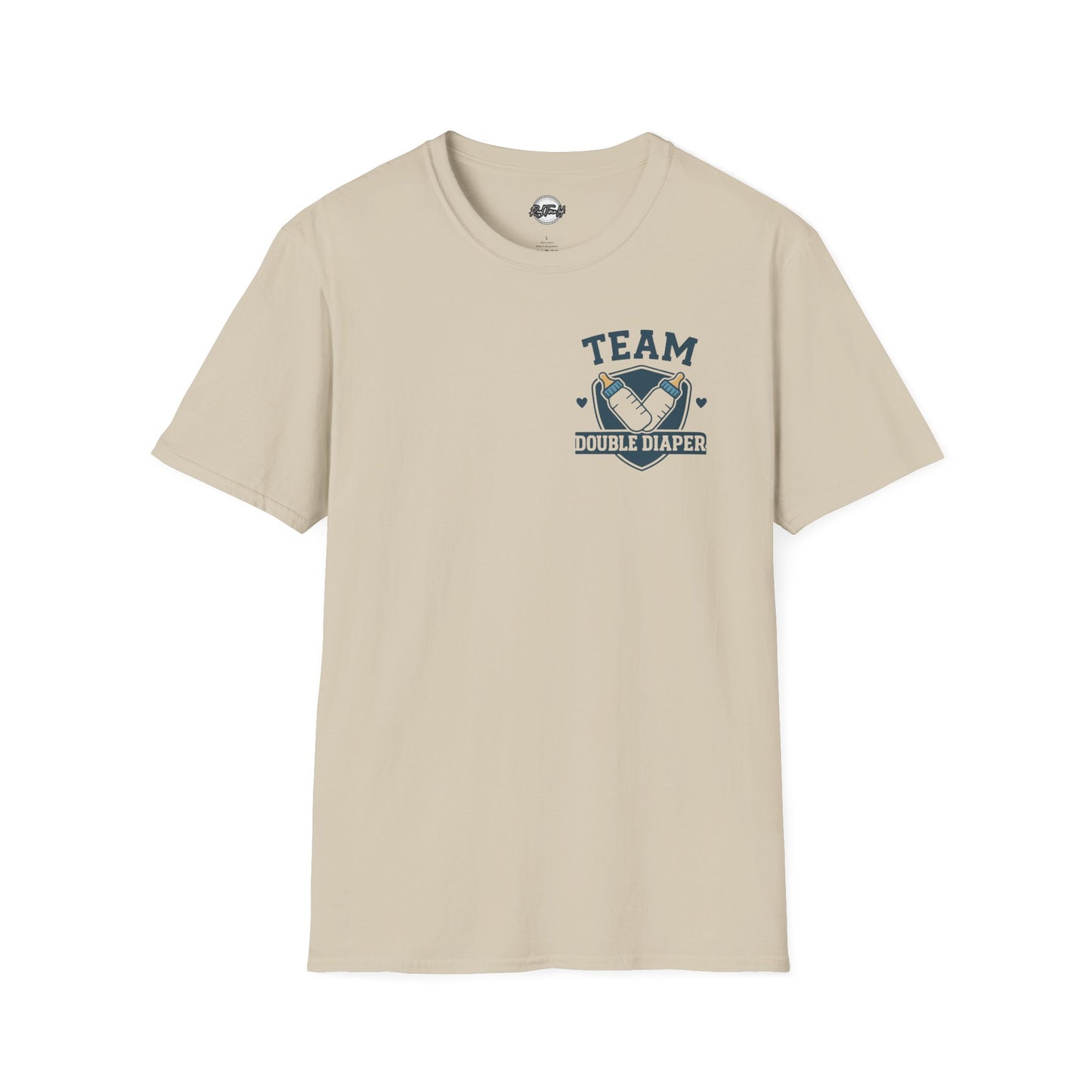 Team Double Diaper T-Shirt - Unisex Softstyle Tee for New Parents