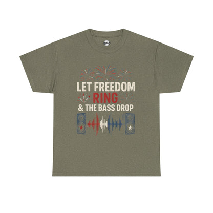 Independence Day Music Tee, Let Freedom Ring Shirt, Patriotic Cotton T-Shirt, Summer Celebration Top, Concert Outfit, Gift for Music Lovers