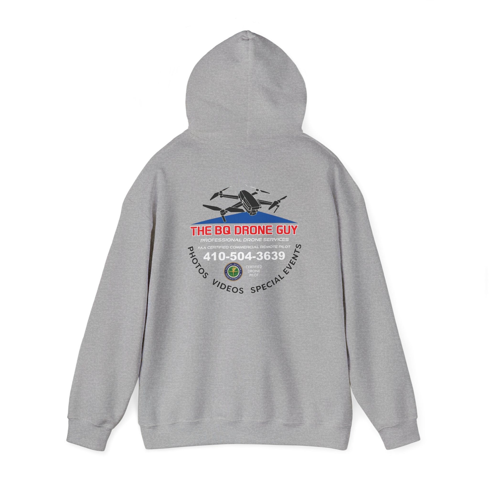 The BQ drone guy Hoodie - "The BQ Drone Guy Logo Back & Chest