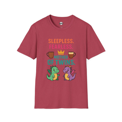 Mother of Twins T-Shirt - Sleepless & Fearless Unisex Tee