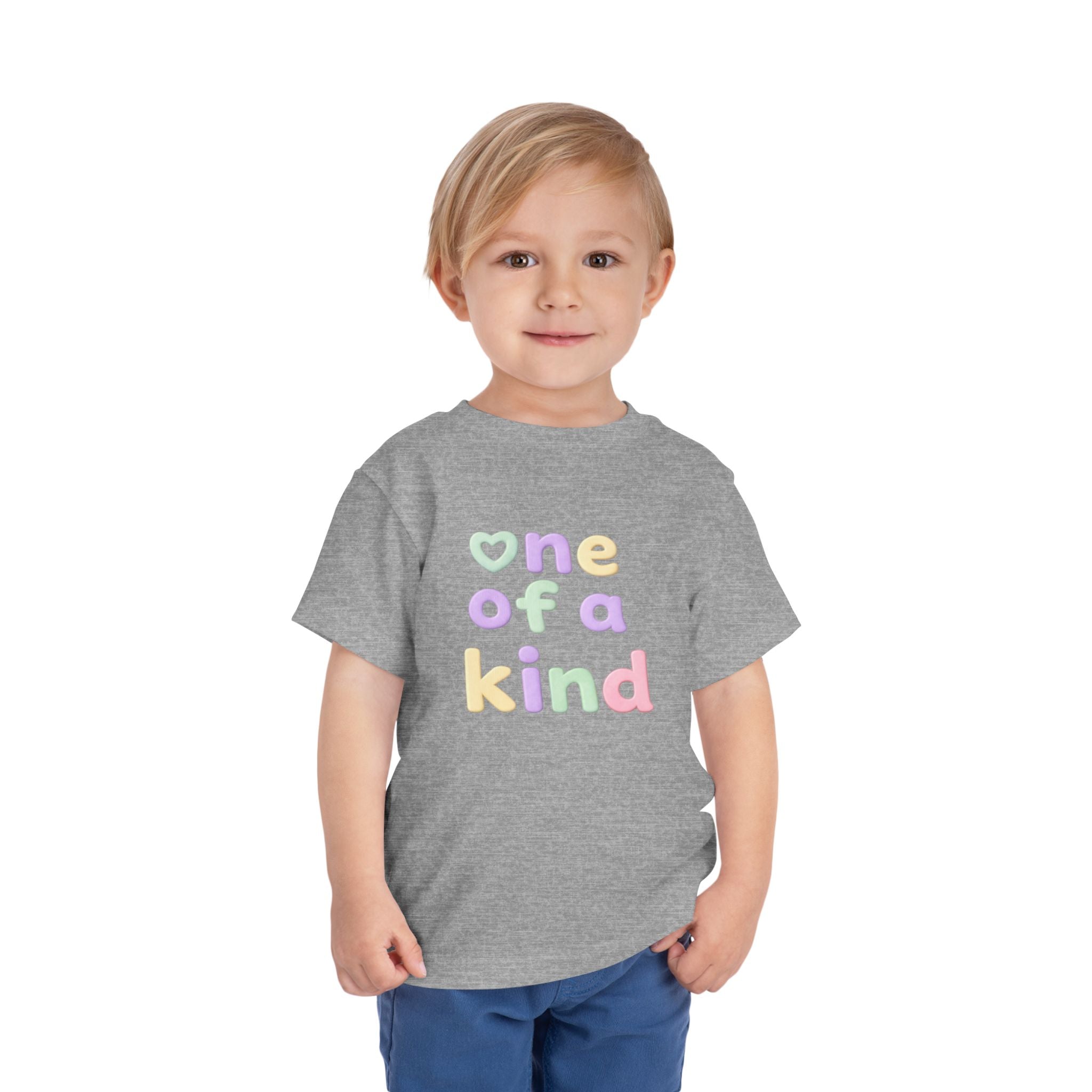 Toddler Tee – "One of a Kind" Pastel Heart Baby Shirt