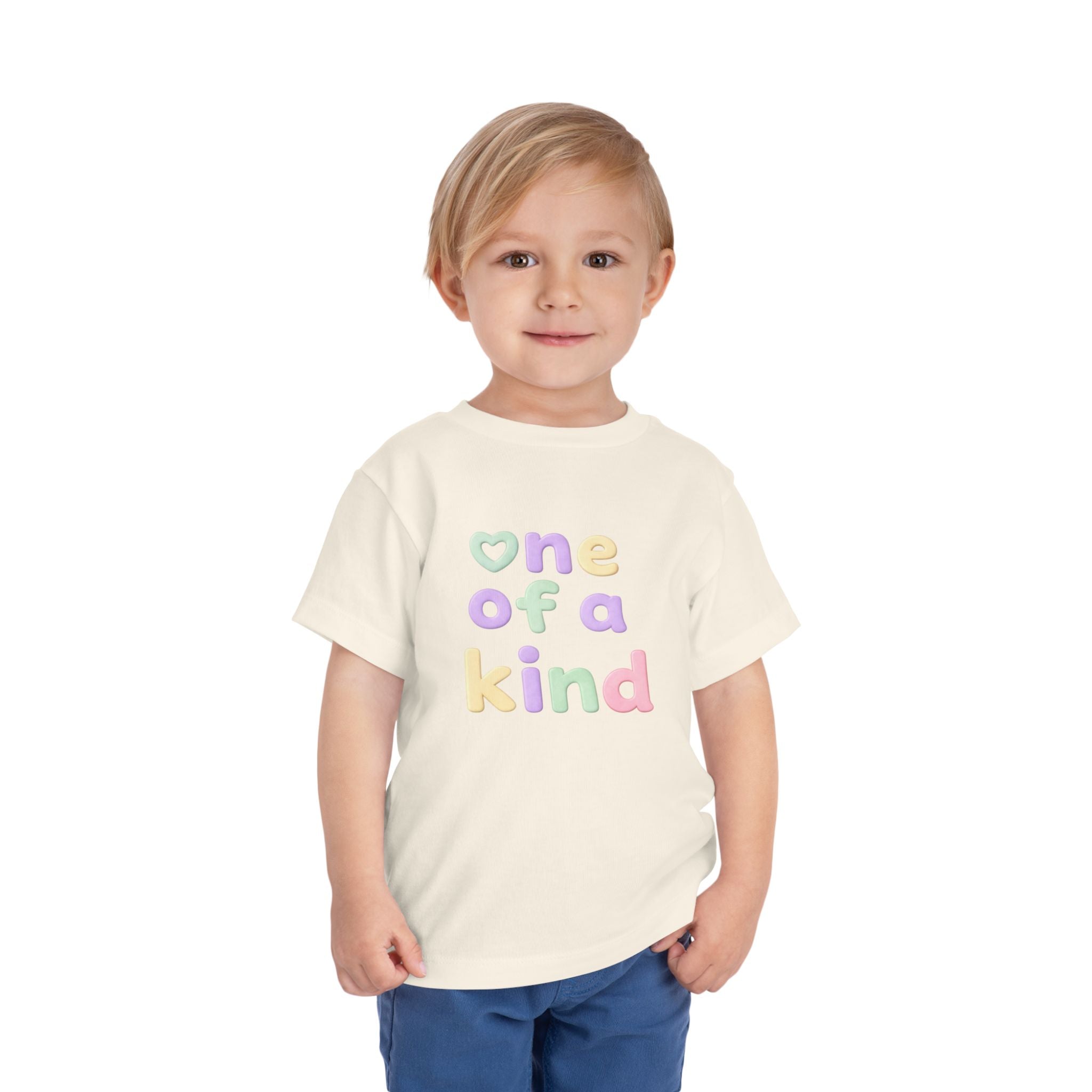 Toddler Tee – "One of a Kind" Pastel Heart Baby Shirt