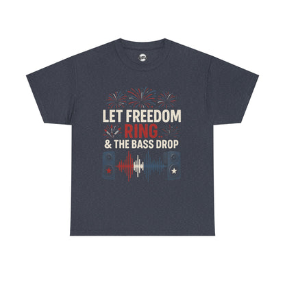 Independence Day Music Tee, Let Freedom Ring Shirt, Patriotic Cotton T-Shirt, Summer Celebration Top, Concert Outfit, Gift for Music Lovers