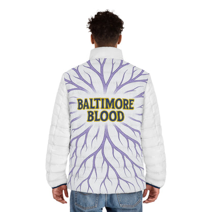 Stylish Baltimore Blood Men's Puffer Jacket | Cozy Winter Wear, Great for Gifting, Outdoor Activities, Sports Events, Casual Fashion