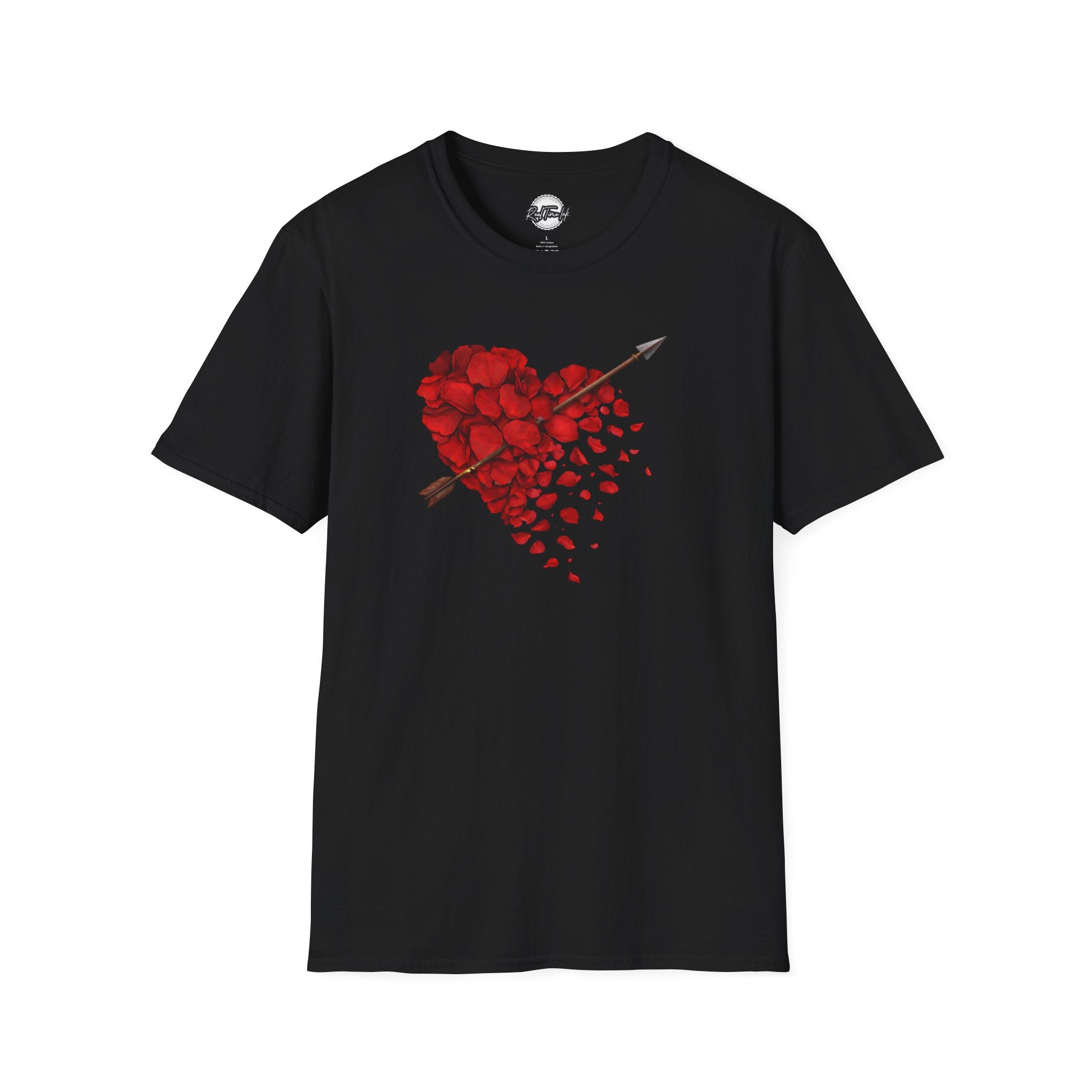 Rose Petal Heart T-Shirt — Arrow-Pierced Romantic Valentine Tee