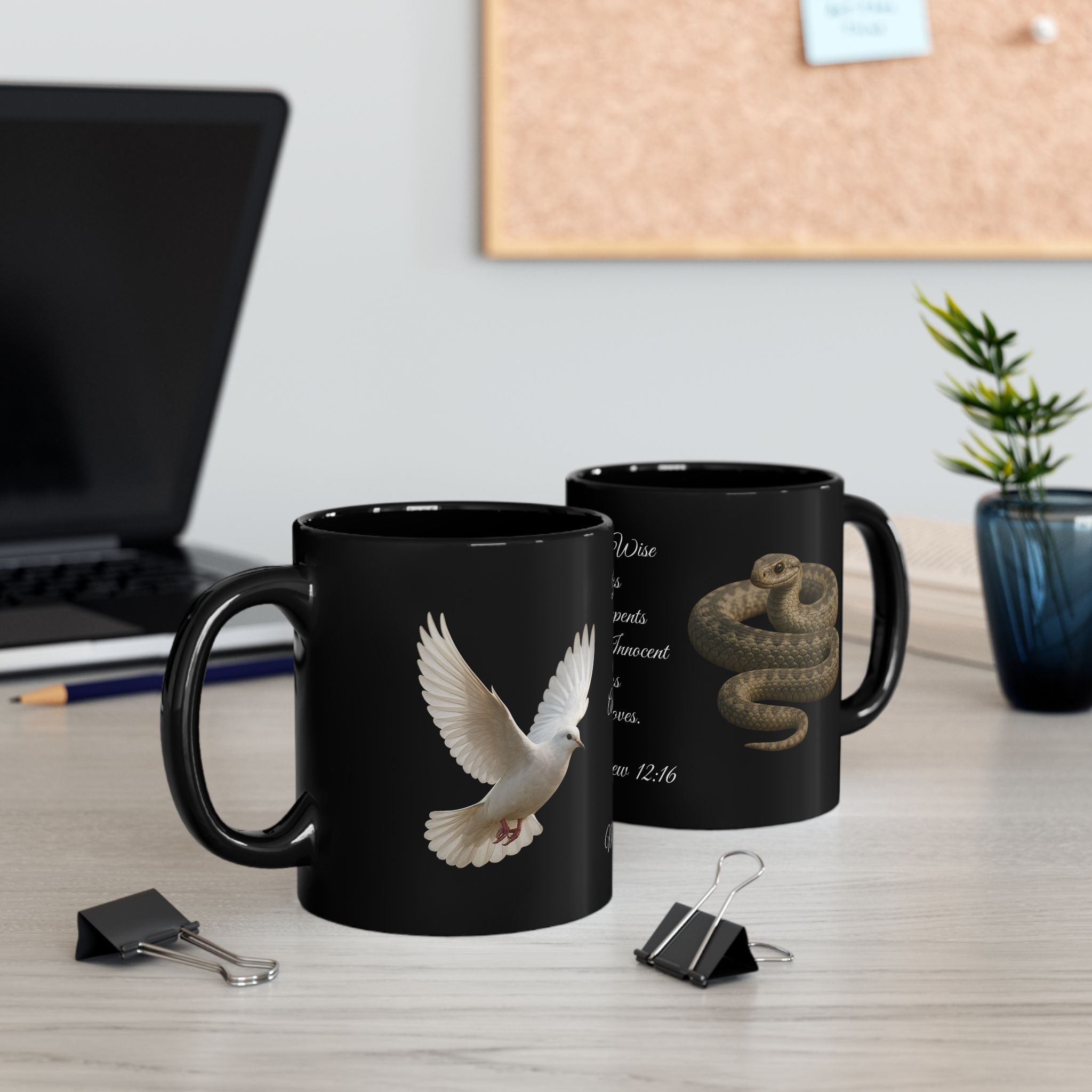 Mug - Be Wise as Serpents - Inspirational Black Coffee Cup