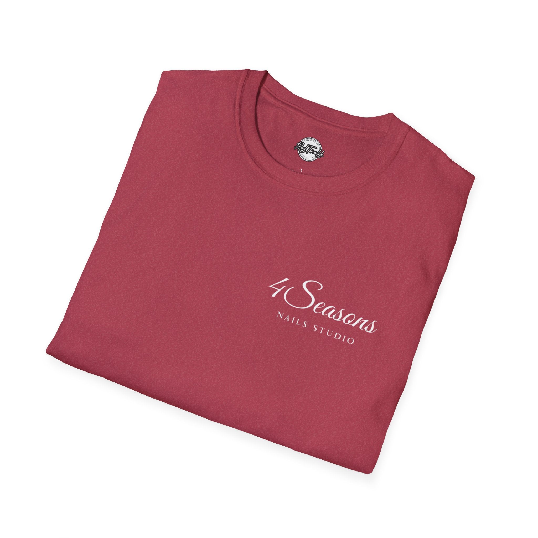 4 Seasons Nails Studio T-Shirt — Nail Tech Logo Tee (Front & Back)