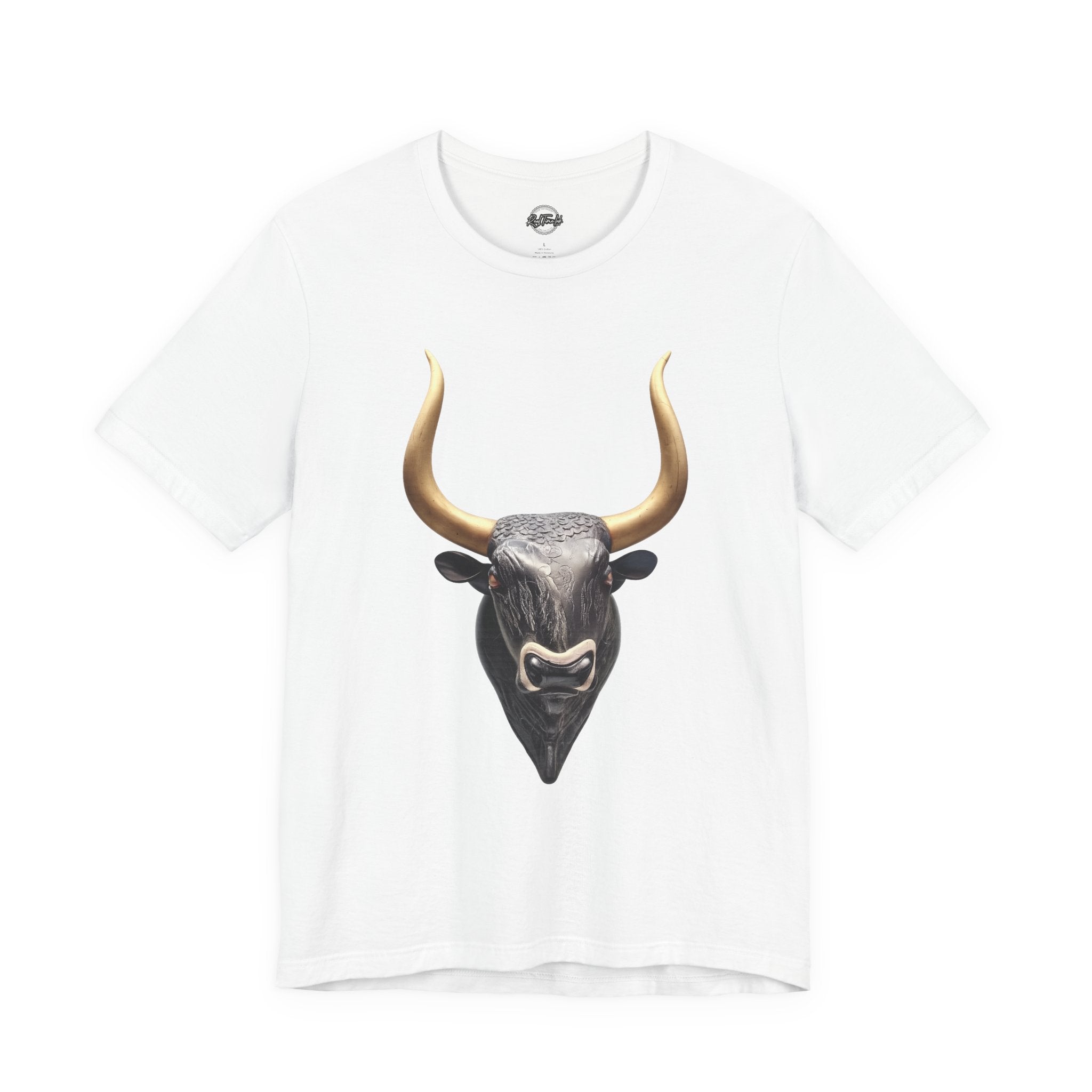 Golden Horn Bull Tee — Graphic Animal Head T-Shirt