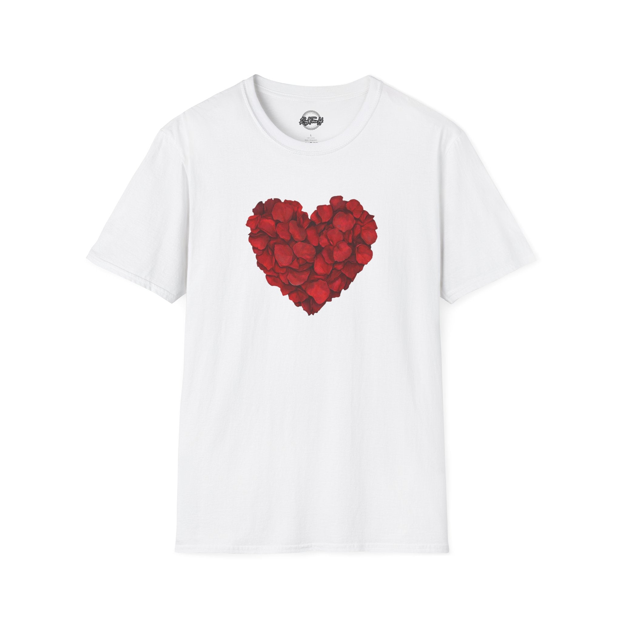 Rose Petal Heart T-Shirt — Romantic Valentine's Day Tee