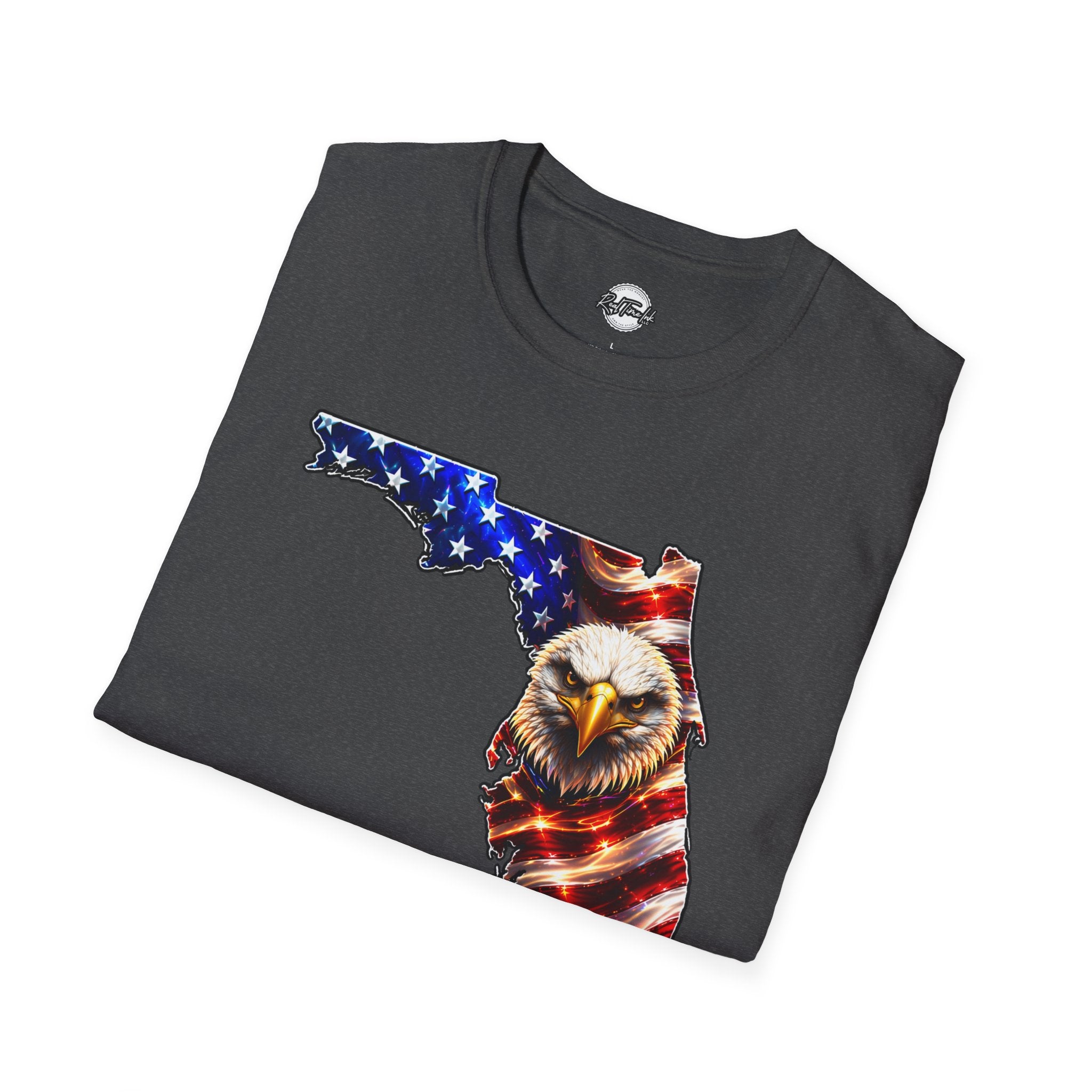 Florida Flag Eagle T-Shirt — American Flag State Outline Tee