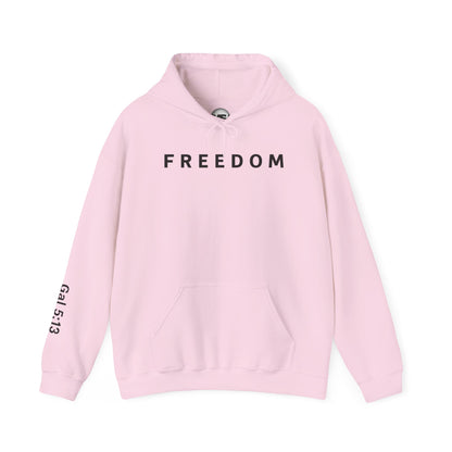 Freedom Hooded Sweatshirt, Cozy Sweatshirt, Religious Apparel, Inspirational Gift, Casual Outfit, Unisex Hoodie