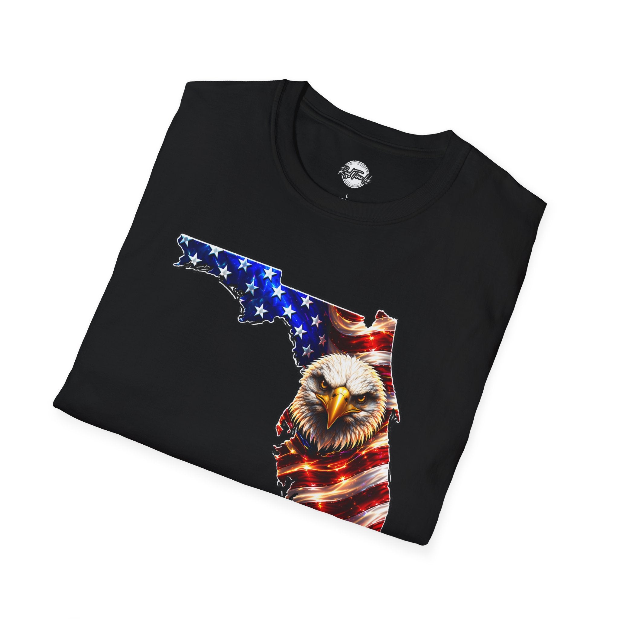 Florida Flag Eagle T-Shirt — American Flag State Outline Tee