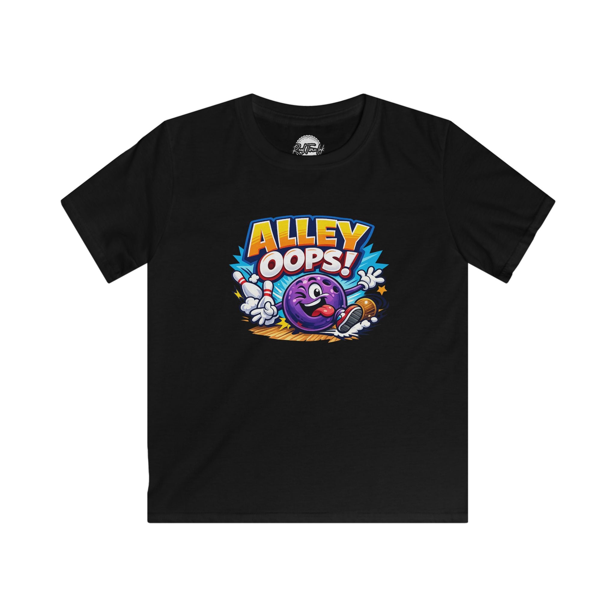 Kids Bowling Tee - “Alley Oops!” Graphic Shirt with Custom Name & Number