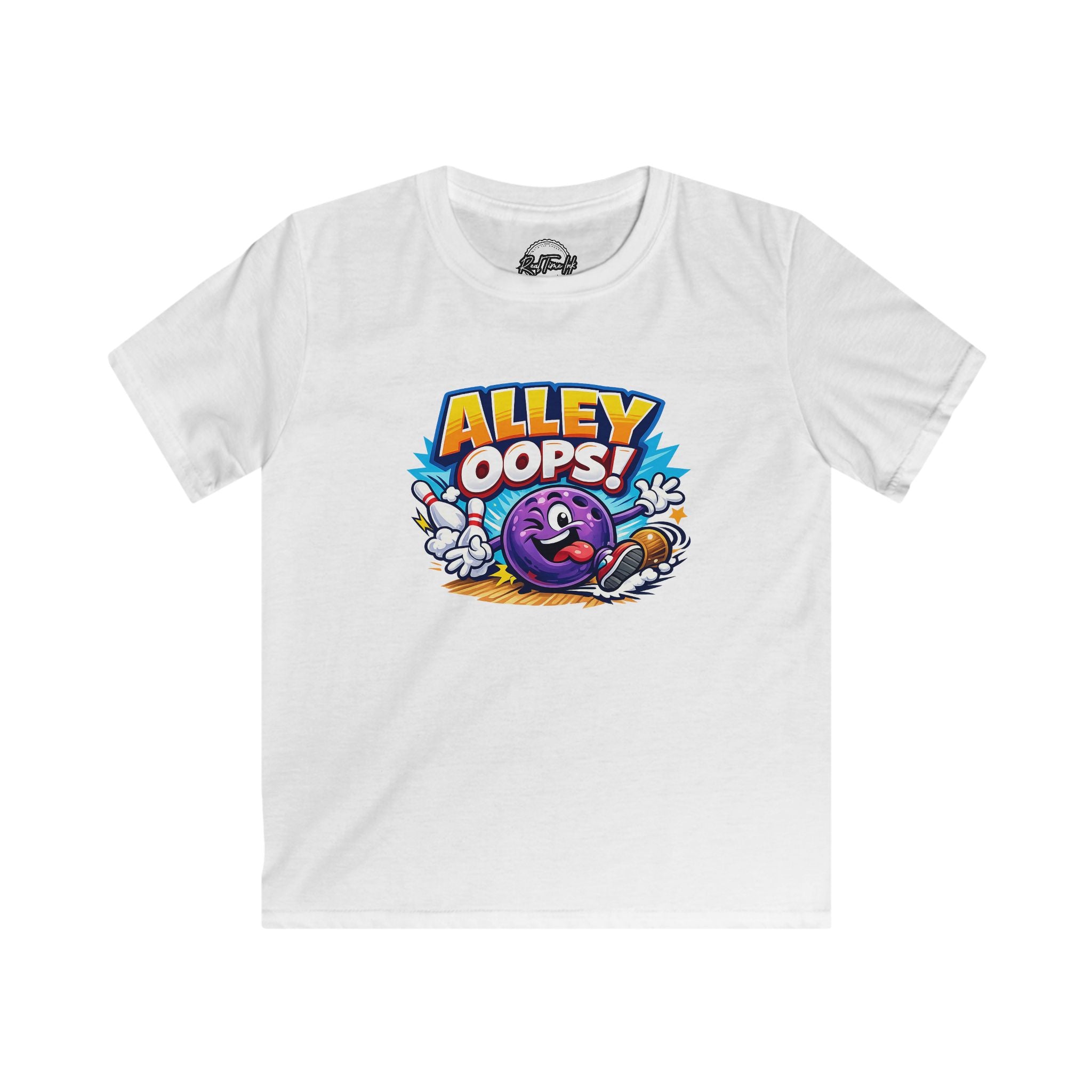 Kids Bowling Tee - “Alley Oops!” Graphic Shirt with Custom Name & Number