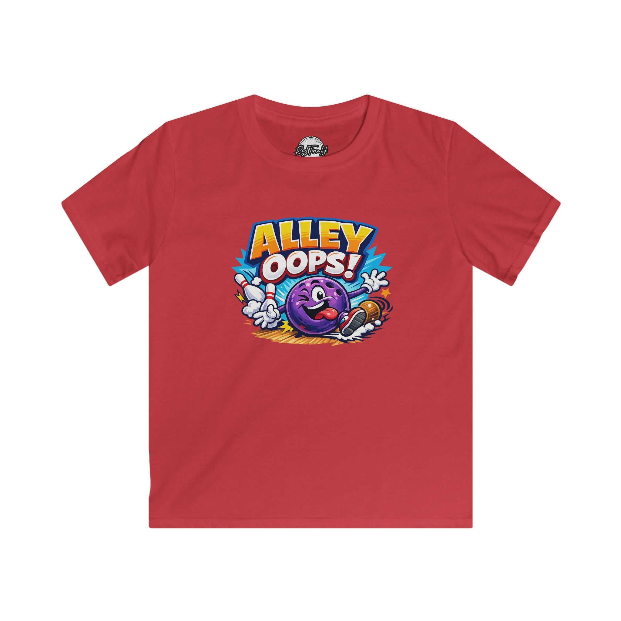Kids Bowling Tee - “Alley Oops!” Graphic Shirt with Custom Name & Number