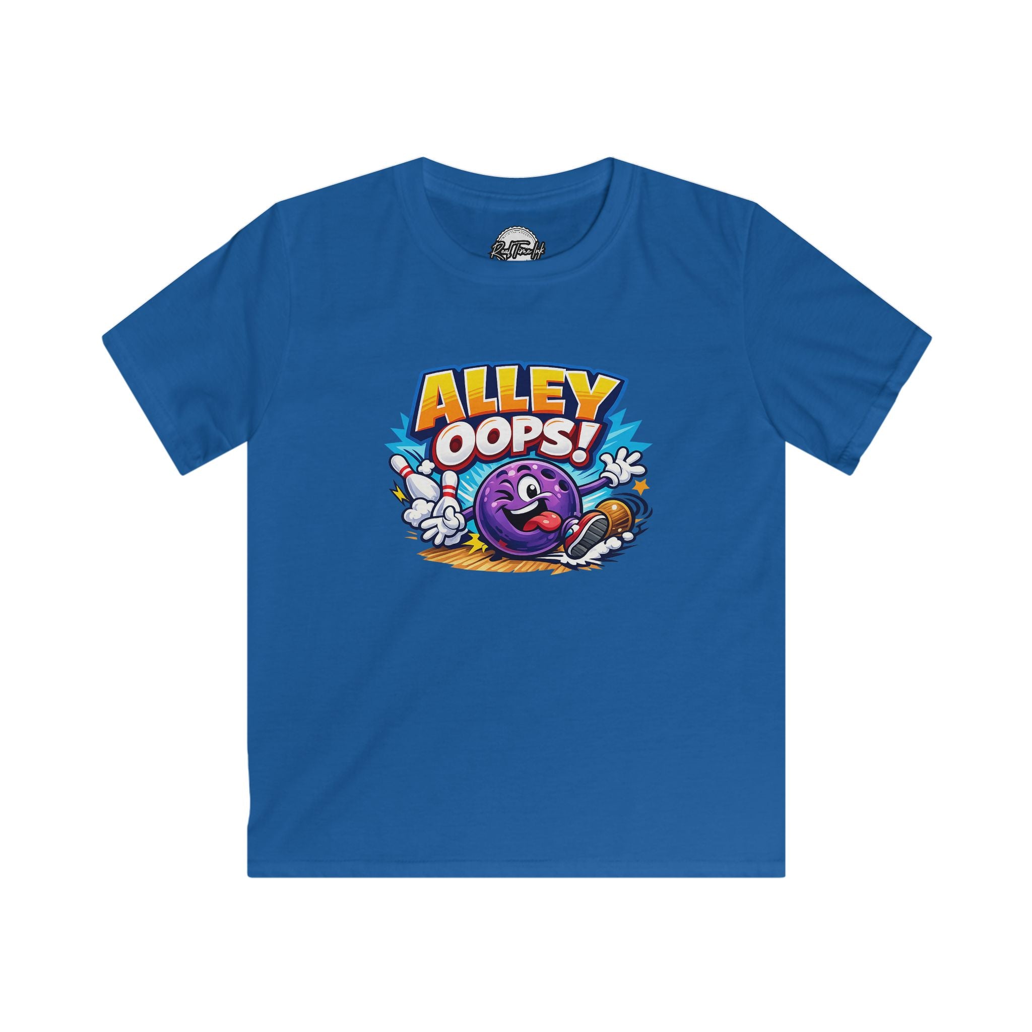 Kids Bowling Tee - “Alley Oops!” Graphic Shirt with Custom Name & Number