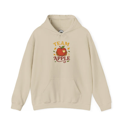 Team Apple Hoodie, Cozy Unisex Hooded Sweatshirt, Fall Fashion Sweatshirt, Perfect Gift for Teachers, Fruit Lover's Apparel