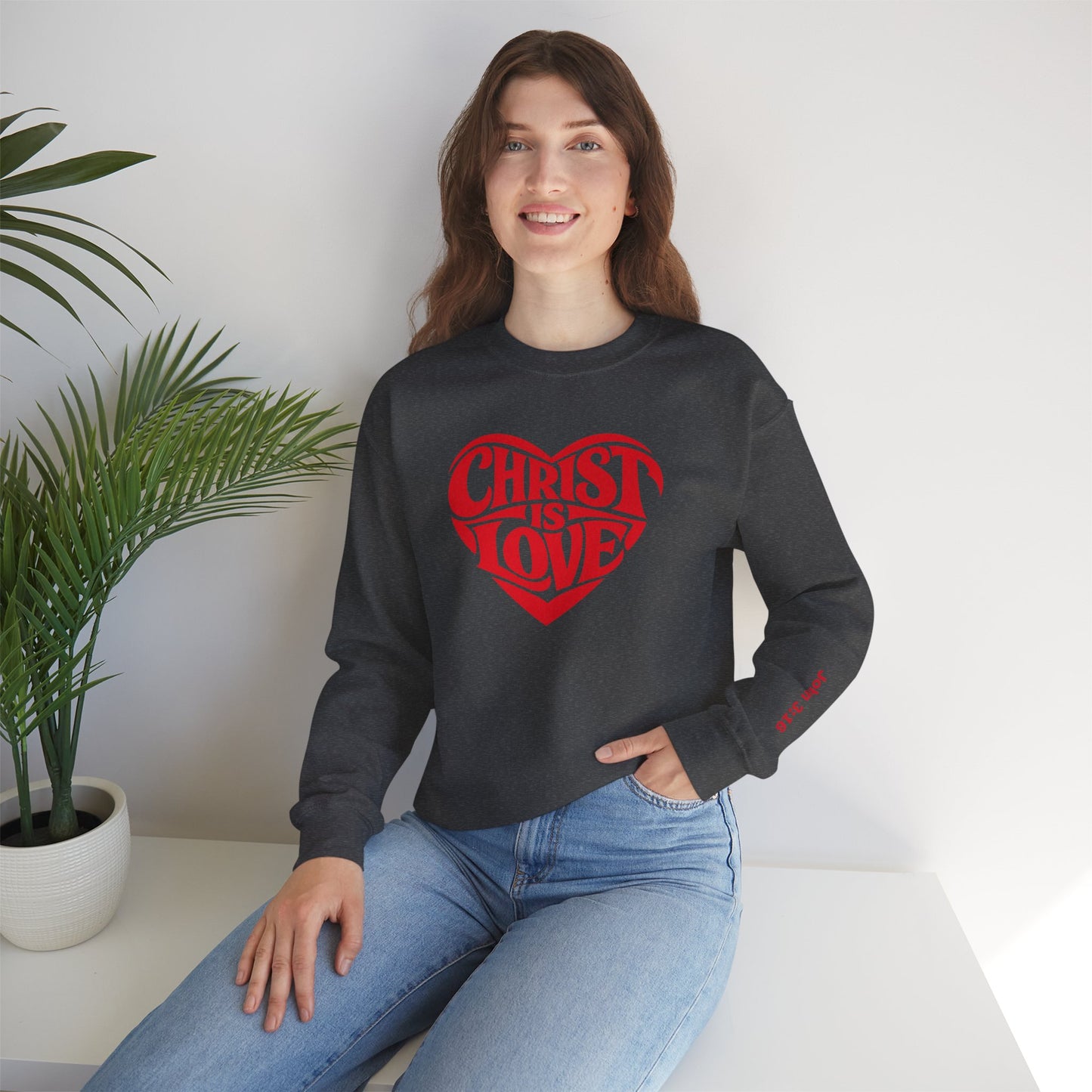 Christ Is Love Heart crewneck | Christian faith sweatshirt