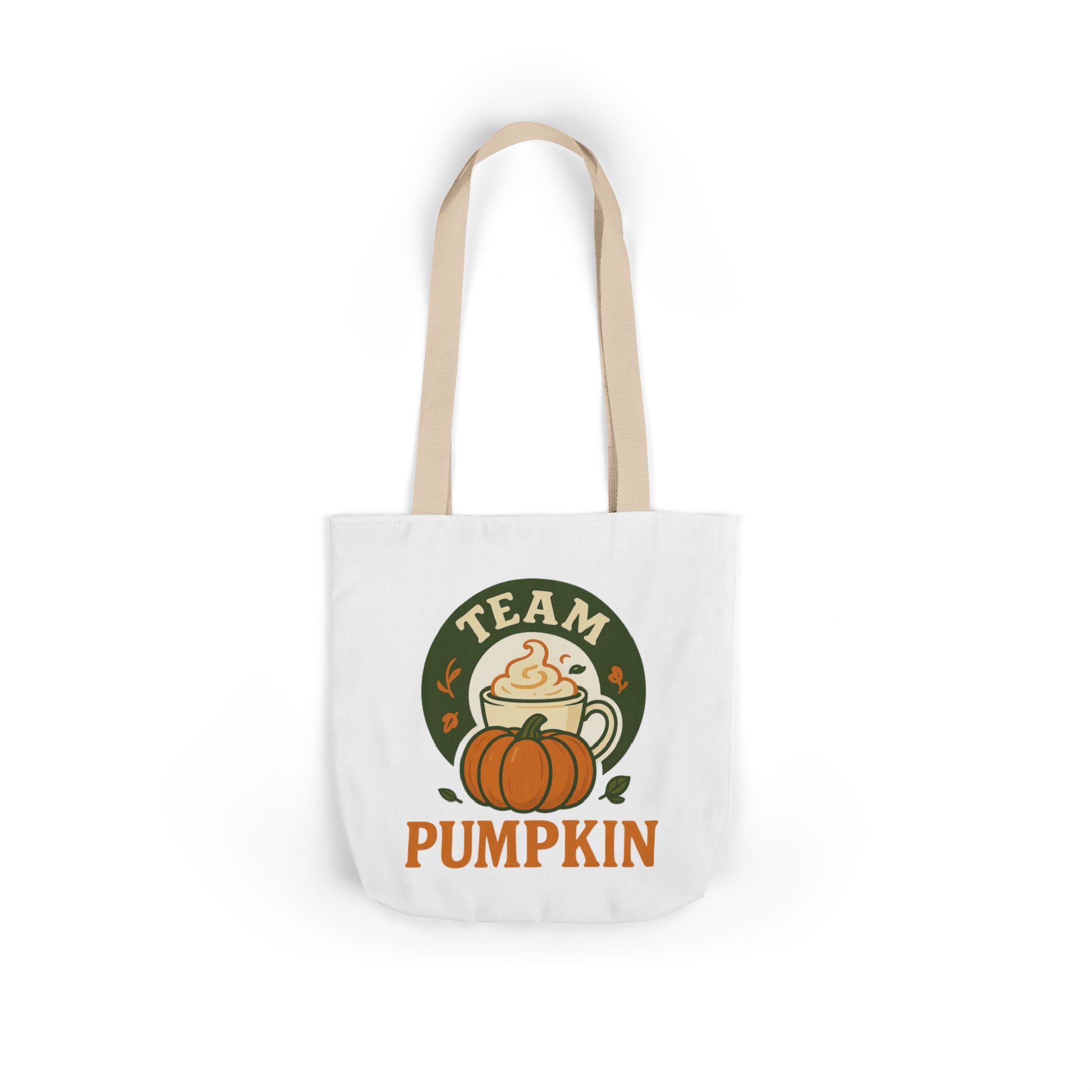 Team Pumpkin Tote Bag with 5-Color Straps, Fall Accessory, Gift for Pumpkin Lovers, Cute Bag for Festivals, Stylish Halloween Tote