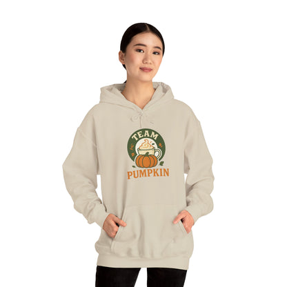 Team Pumpkin Unisex Hoodie, Cozy Fall Apparel, Halloween Sweatshirt, Pumpkin Lover Gift, Casual Autumn Wear