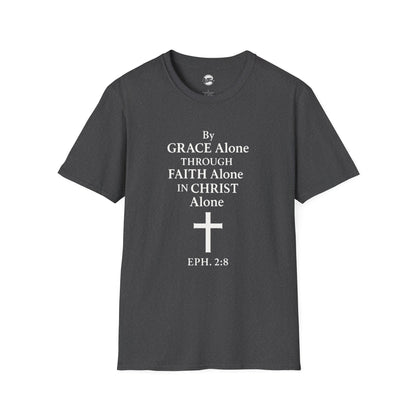 Faith-Inspired Unisex Softstyle T-Shirt - By Grace Alone Through Faith Alone in Christ Alone