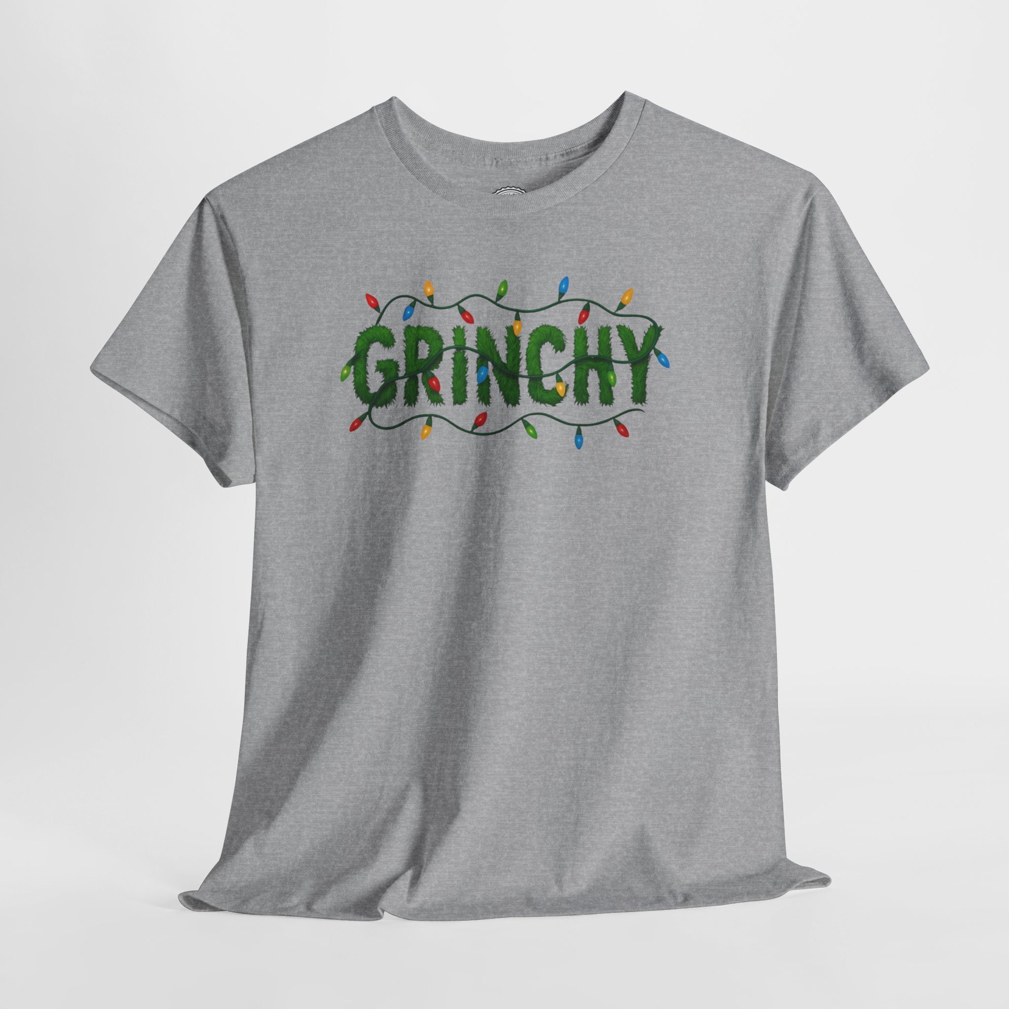 Grinchy Christmas Tee — Festive Lights Holiday Shirt