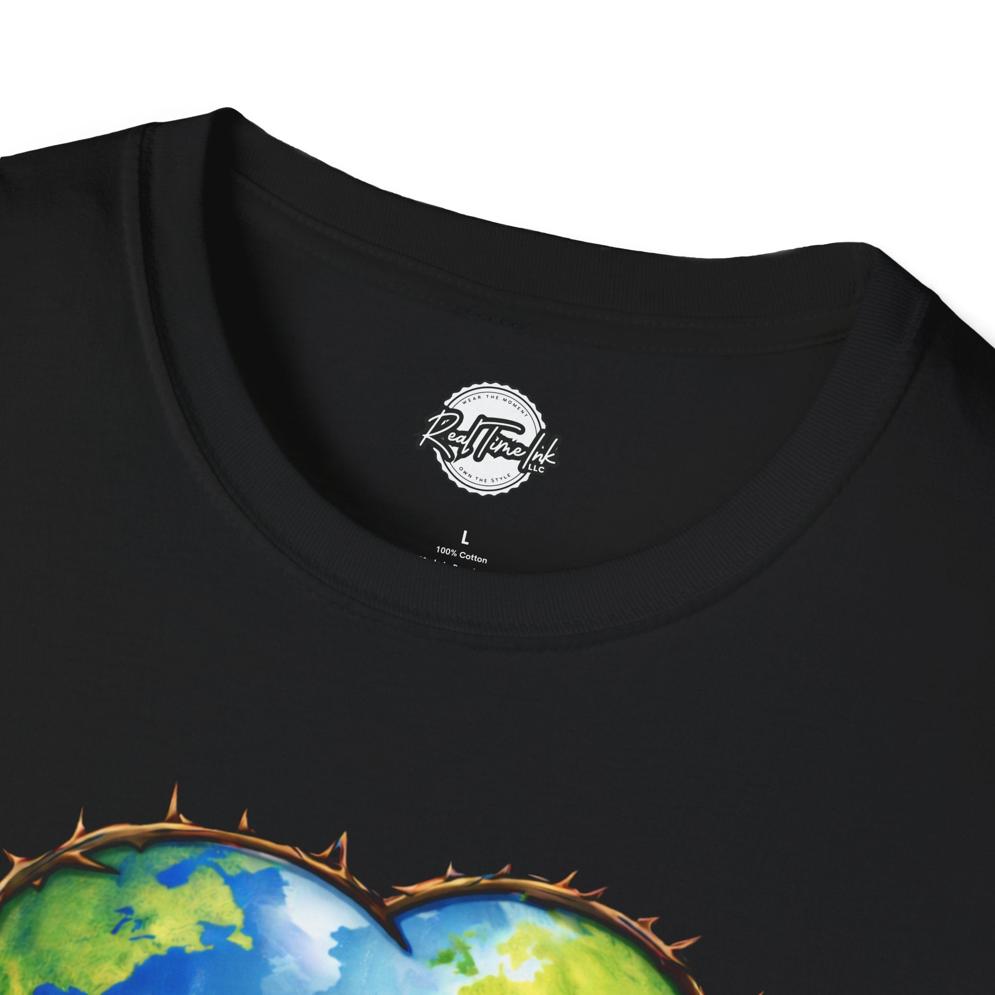 John 3:16 Heart Globe Christian T-Shirt — "For God so loved the world" Faith Tee