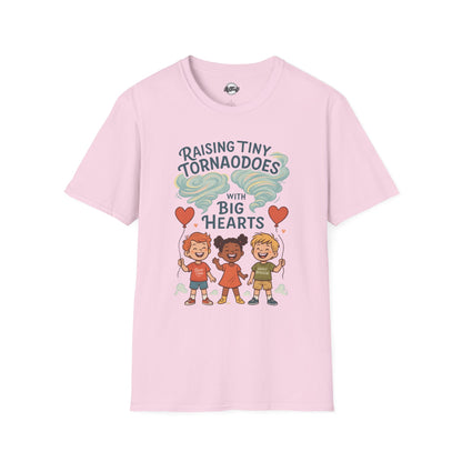 Raising Tiny Tornadoes Unisex Softstyle T-Shirt - Big Hearts Design