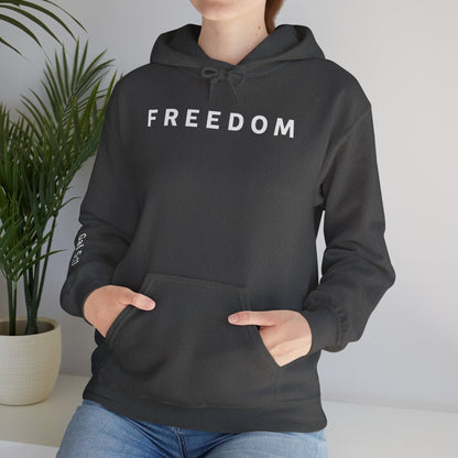 Freedom Hooded Sweatshirt, Cozy Sweatshirt, Religious Apparel, Inspirational Gift, Casual Outfit, Unisex Hoodie