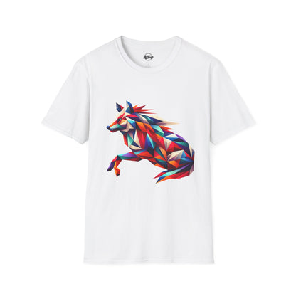 Colorful Geometric Wolf T-Shirt | Unisex Softstyle Tee