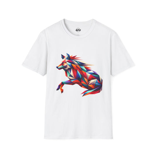 Colorful Geometric Wolf T-Shirt | Unisex Softstyle Tee