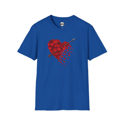 Rose Petal Heart T-Shirt — Arrow-Pierced Romantic Valentine Tee