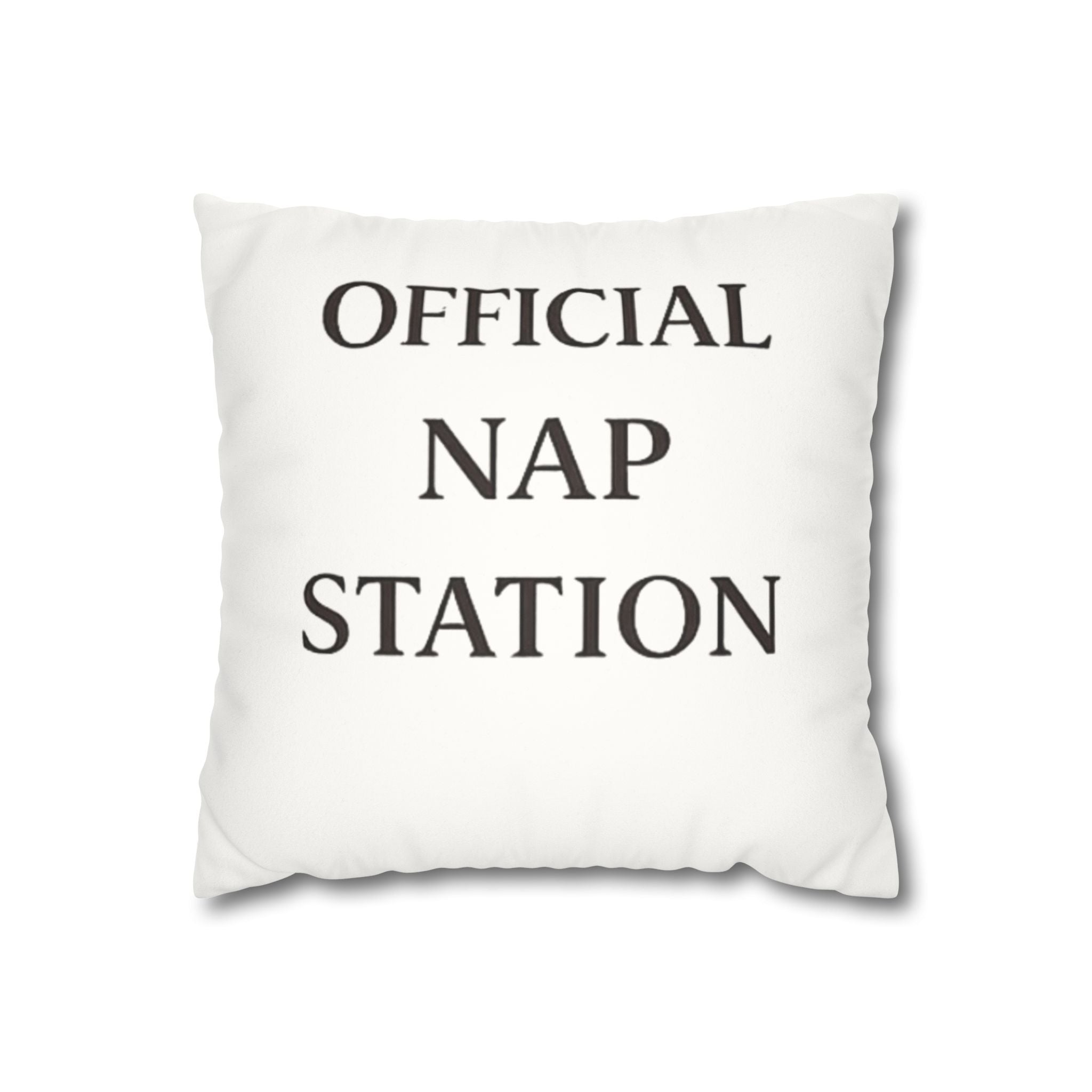 Official Nap Station Faux Suede Pillowcase