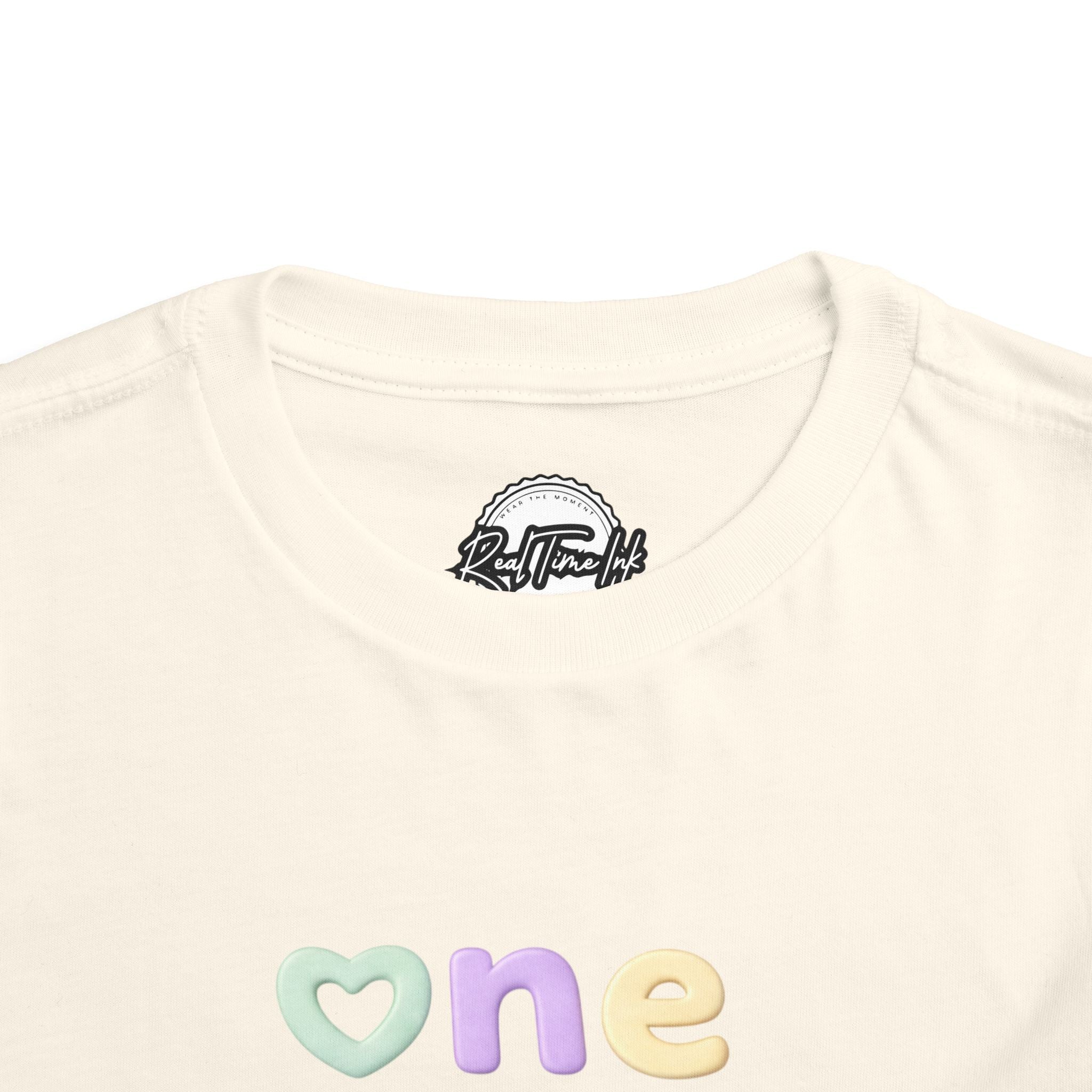 Toddler Tee – "One of a Kind" Pastel Heart Baby Shirt