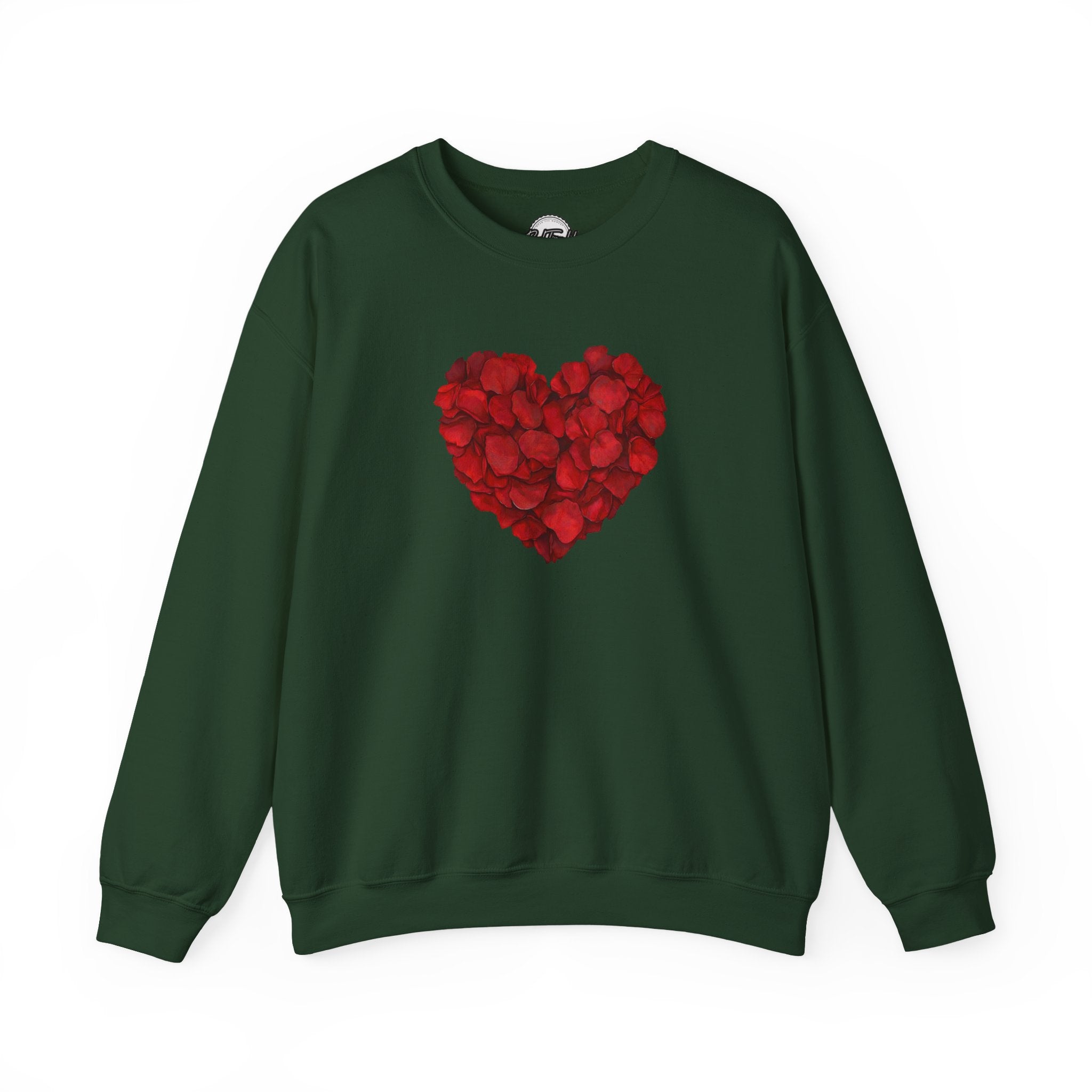 Valentine Rose Petal Heart Sweatshirt