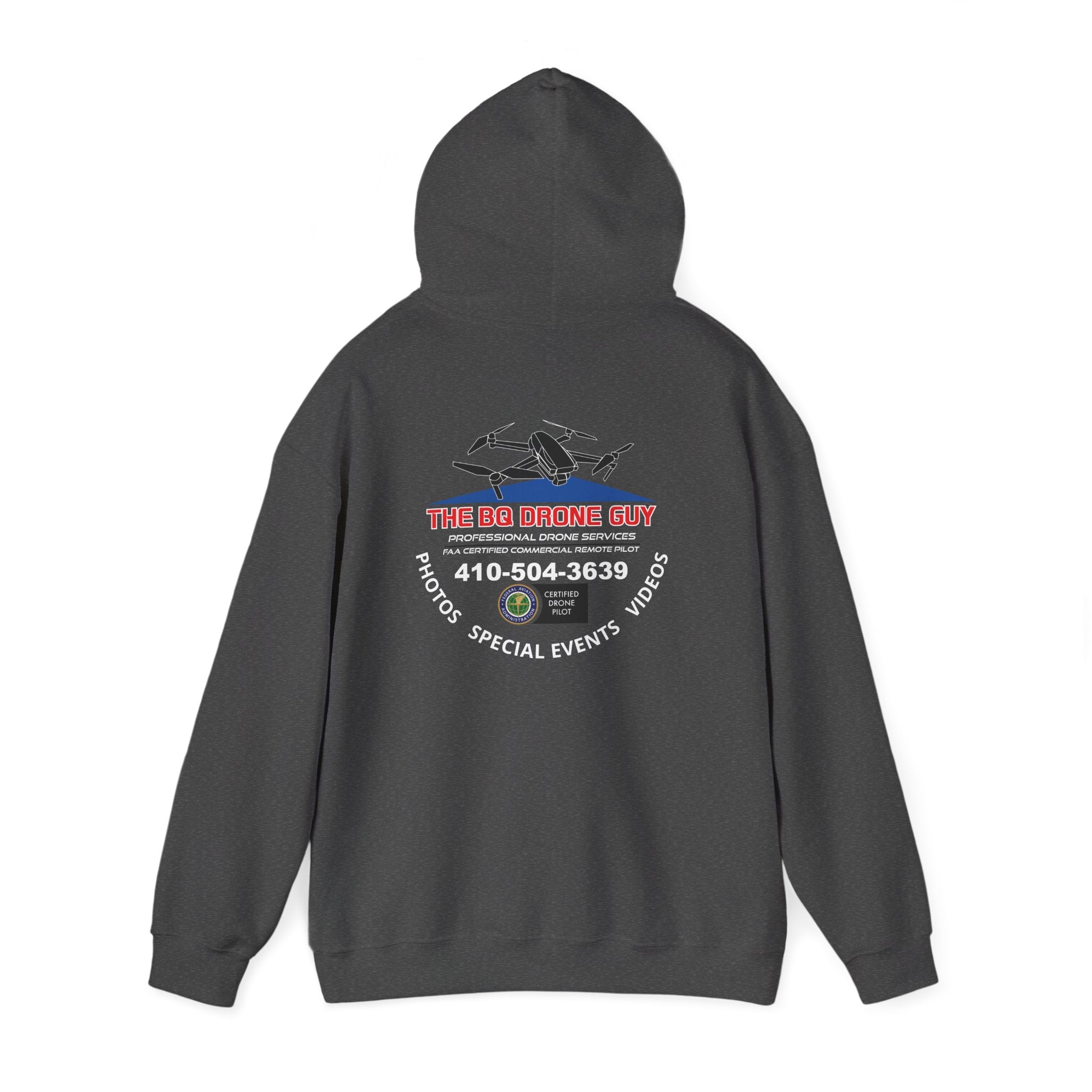 The BQ drone guy Hoodie - "The BQ Drone Guy Logo Back & Chest