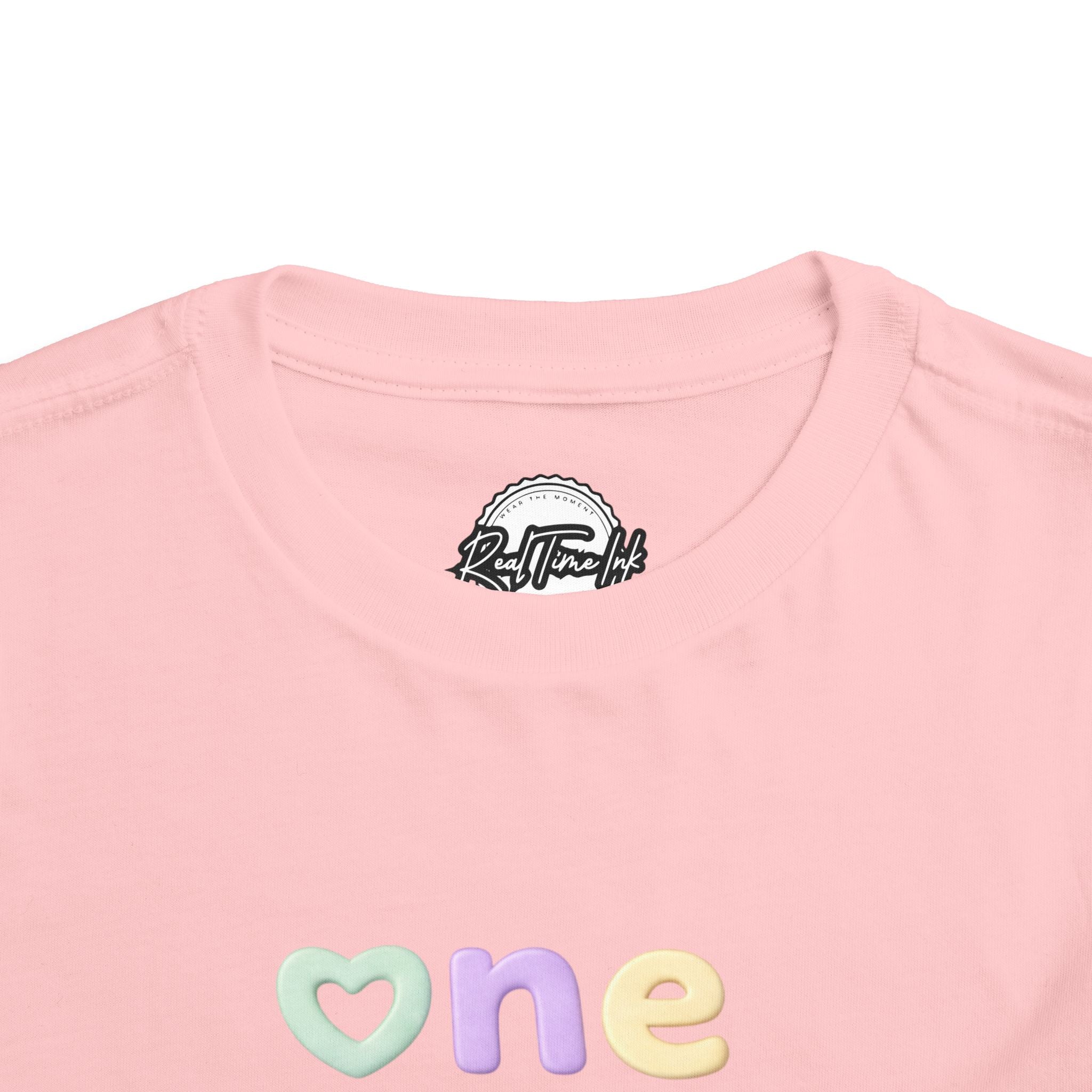 Toddler Tee – "One of a Kind" Pastel Heart Baby Shirt