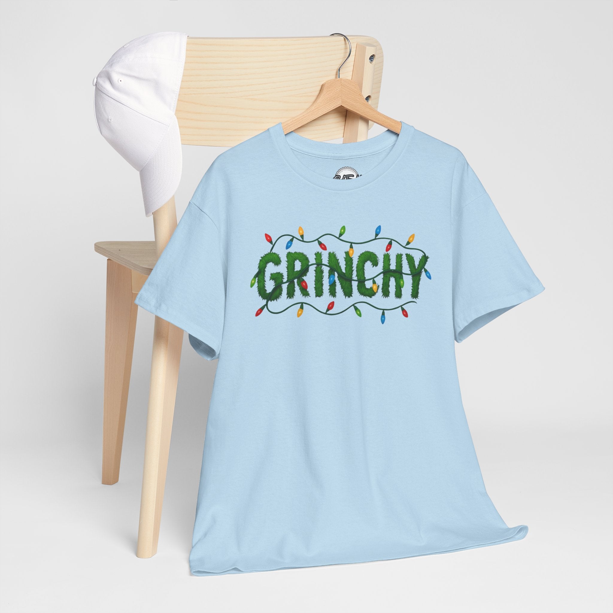 Grinchy Christmas Tee — Festive Lights Holiday Shirt