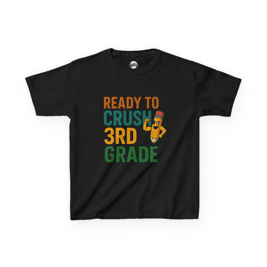 Ready to Crush 3rd Grade Kids Tee, Fun Youth Shirt, Back to School Gift, Classroom Outfit, Inspirational Kids Apparel