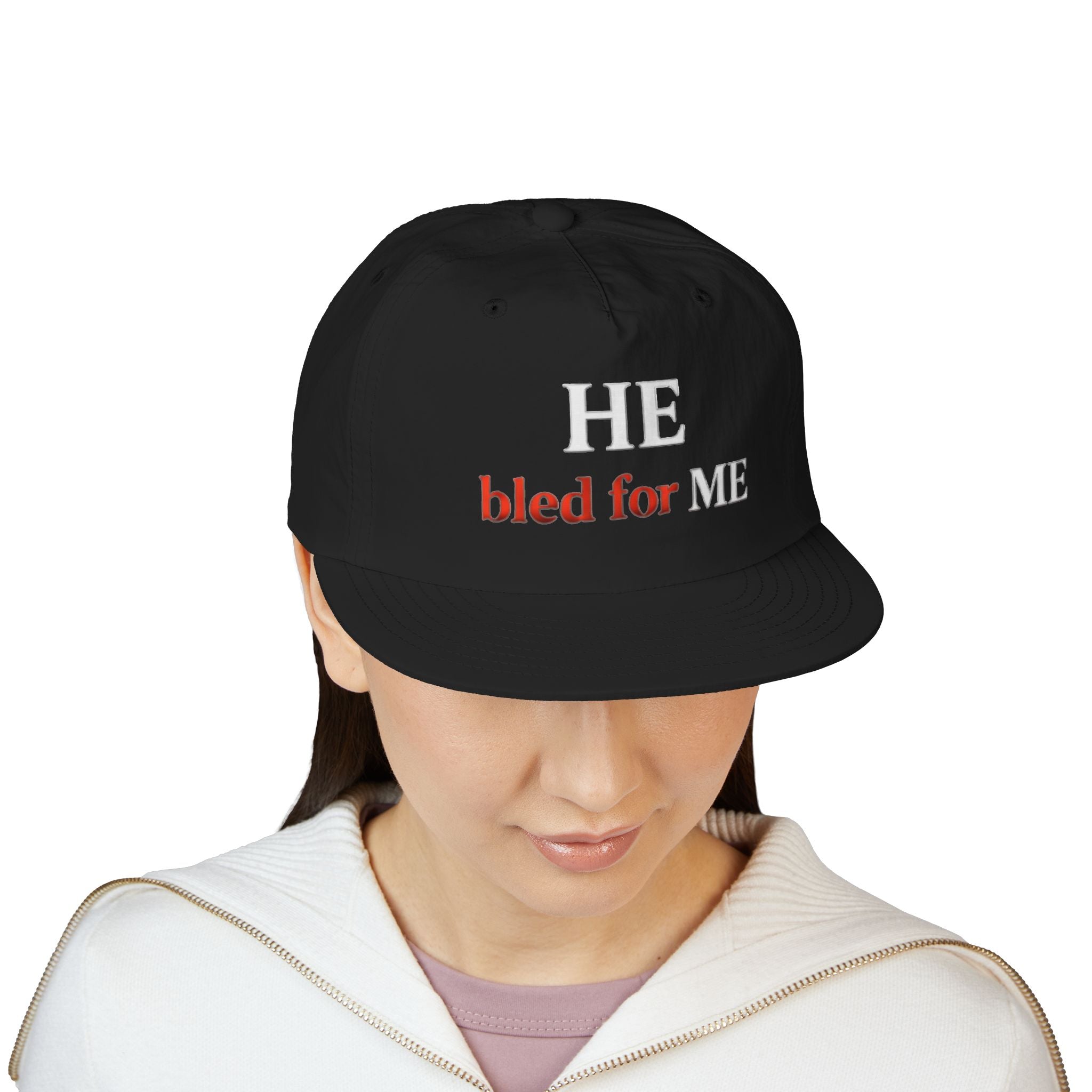 "He bled for me" Embroidered Snapback Hat
